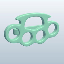 clipbrass knuckles v1 kravat klip pirinç giyim yazdırılabilir lowpoly 3d print model - Mito3D