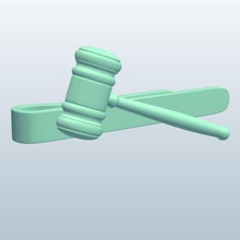 tieclip gavel v1 tie clip apparel printable lowpoly 3d print model - Mito3D