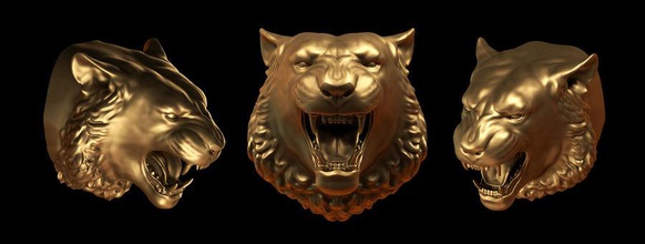 tiger head 3d alexandr angry animal cad cat cnc feline furnishings high model obj pavljuk polygon printable relief sculpture statue stereolithography stl wild 3d print model - Mito3D