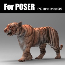 tiger poser 3d vagabondo animale grande cat il ghepardo felino giungla leopard leone lynx mammifero modello puma tigre wanderer 3d print model - Mito3D