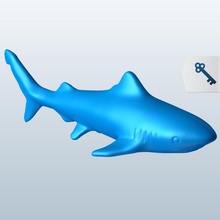 tiger shark v1 Hai Fisch aquatic Leben bedruckbar ist lowpoly Wasserorganismen 3d print model - Mito3D