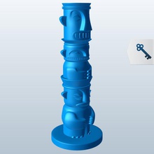 tiki totem v1 des statues bustes imprimable lowpoly statues, 3d print model - Mito3D
