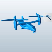 v1 tiltorotor helikopter uçak yazdırılabilir lowpoly 3d print model - Mito3D