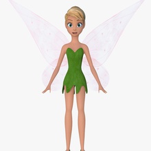 tinker bell body cartoon character cruggy cute eye face fairy fantasy female flower fly girl head leaf lip model mouth nose people tinkerbell wind woman 3d print model - Mito3D