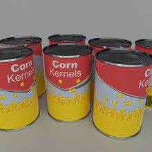 tinned corn tin can cupboard food kernel model pantry syrak vegetable 3d print model - Mito3D