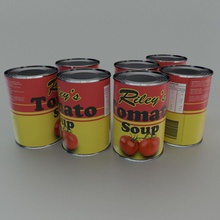 tinned tomato soup tin can architecture cupboard elements food meal model syrak vegetable 3d print model - Mito3D