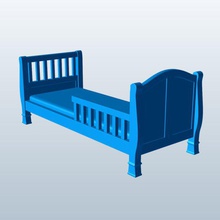 toddler bed v1 furniture printable lowpoly 3d print model - Mito3D