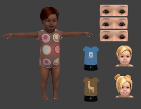 toddler rigged clothes baby boy character child girl hair human kid kusha4jesus model rig 3d print model - Mito3D