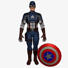 toon kaptan Amerika avenger kitaplar çizgi film cel karakter komik kostümleri çocuklar kahraman hulk insan demir erkek kötü kalpli Kral adam marvel model insanlar gölgeli Kalkan süper 3d print model - Mito3D