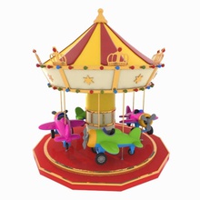 toon carousel uçak eğlence etrafında çocuk dairesel oyun git endüstriyel lunaparka makine meryy model platform alanı oynuyor binici dolambaçlı koltuk tema oyuncak virtualhorizonstudio 3d print model - Mito3D