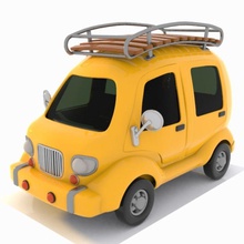 toon voyage voiture bus dessin animé ville jeu lourd de vacances le kid minibus modèle public semi service taxi la jouet transport camion véhicule village virtualhorizonstudio 3d print model - Mito3D