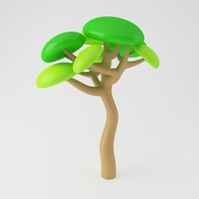 toon tree cartoon child container environments exterior fantasy forest game green kiviive lowpoly model nature pine plant playing spruce toy wood 3d print model - Mito3D