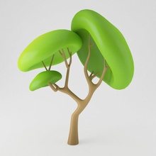 toon tree cartoon character child environments exterior fantasy forest game green kiviive lowpoly model nature pine plant playing spruce toy wood 3d print model - Mito3D