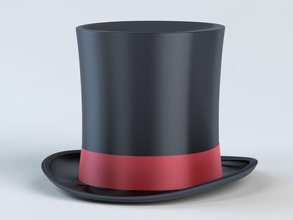 chapeau haut de forme noir melon caractère fantaisie messieurs le harnais la magie magicien modèle nosleepingt ringmaster haut-de-forme vintage 3d print model - Mito3D
