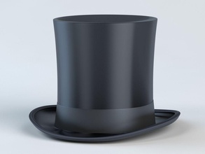 chapeau haut de forme noir melon caractère vêtements fantaisie messieurs le harnais la magie magicien modèle nosleepingt ringmaster haut-de-forme vintage 3d print model - Mito3D
