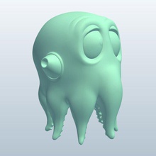 topper squidhead v2 kalem squid baş yenilik yazdırılabilir lowpoly 3d print model - Mito3D