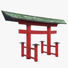 cancello torii architettura cultura lo sporco gioco il gateway storico isola giappone giapponese modello monumento vecchio pbr ray smitza struttura simbolo turista v acqua 3d print model - Mito3D