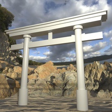 torii kapısı hiçbir doku 001 eski mimarlık Asya ağ geçidi tarih kutsal Japonya Japon dönüm noktası model hayır patrickcoman türbe sokak yapısı tapınaklar 3d print model - Mito3D