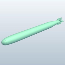 torpedo v1 Waffen Rüstung bedruckbar ist lowpoly Waffen, 3d print model - Mito3D