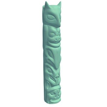 totempole v1 totem pole 4 statues busts printable lowpoly 3d print model - Mito3D
