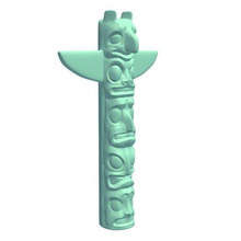 totempole v3 totem pole 2 statues busts printable lowpoly 3d print model - Mito3D