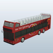 tourist bus open top v2 doubledecker vehicles printable lowpoly 3d print model - Mito3D