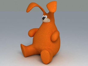 coelho de peluche animais dos desenhos animados o personagem criança cor bonito design engraçado kid odio laranja coelhos sentar-se macio brinquedo 3d print model - Mito3D