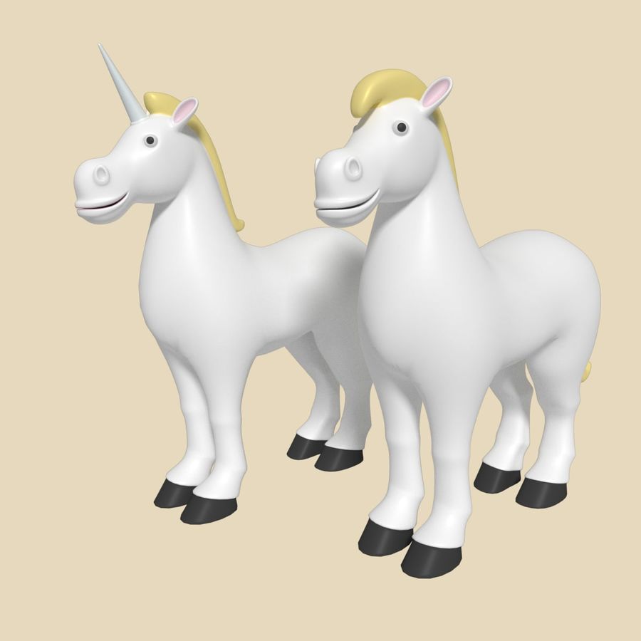 cavallo giocattolo - unicorno 3d animale blend frullatore cartone animato carattere le creature carino fantasia farm divertente horn la leggenda più in basso lowpoly mammifero modello mito mitico obj ocstard poli toon tv 3D print model - Mito3D