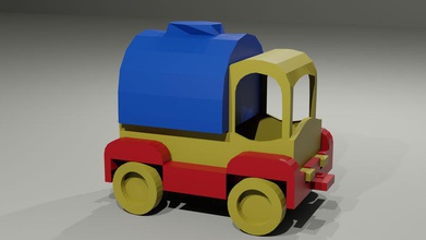 jouet low-poly wagon citerne à lait art voiture concept de la conception jeu bas modèle poly sport camion-citerne véhicule vlad2019 3d print model - Mito3D