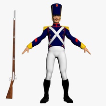toy soldier aga22 britânico o personagem francês arma os caras humanos do sexo masculino homem modelo mosquete napoleão rifle soldado brinquedo 3d print model - Mito3D