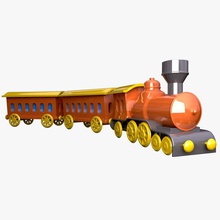 toy train cartoon locomotive makeionesco model passenger vehicle wagon 3d print model - Mito3D
