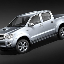 toyota hilux double cab 2008 2009 2010 4x4 facelifting fl heavy japan model offroad pickup squir truck utylity vehicle 3d print model - Mito3D