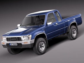 toyota hilux pickup extended cab 1989-1997 1989 1990 1991 1992 1993 1994 1995 1996 1997 4x4 allterrain heavy japan model offroad single squir super supercab suv truck usa utility vehicle 3d print model - Mito3D