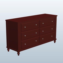 tradional 6 drawer dressercherry v1 traditional dresser cherry furniture printable lowpoly 3d print model - Mito3D