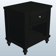 geleneksel gecelik ebony v1 gece dur mobilya normal yazdırılabilir lowpoly 3d print model - Mito3D