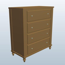 traditional 4 drawer dresserhoney v1 dresser honey furniture printable lowpoly 3d print model - Mito3D