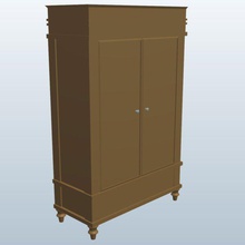 traditional armoire honey v1 furniture printable lowpoly 3d print model - Mito3D