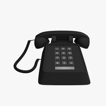 traditional corded phone v1 electronics printable lowpoly 3d print model - Mito3D