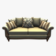 traditional sofa v1 furniture printable lowpoly 3d print model - Mito3D