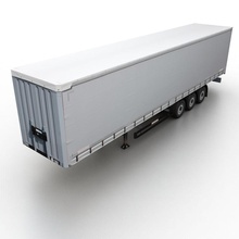 trailer cargo box tent car city game heavy industrial lower lowpoly model parts poly ready semi taurus x traffic transport truck vehicle 3d print model - Mito3D