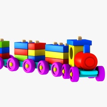 train puzzle toy shapes baby boy child colorful education educational game industrial kid locomotion locomotive machine model plastic playing shaped tracks vehicle virtualhorizonstudio wagon wooden 3d print model - Mito3D