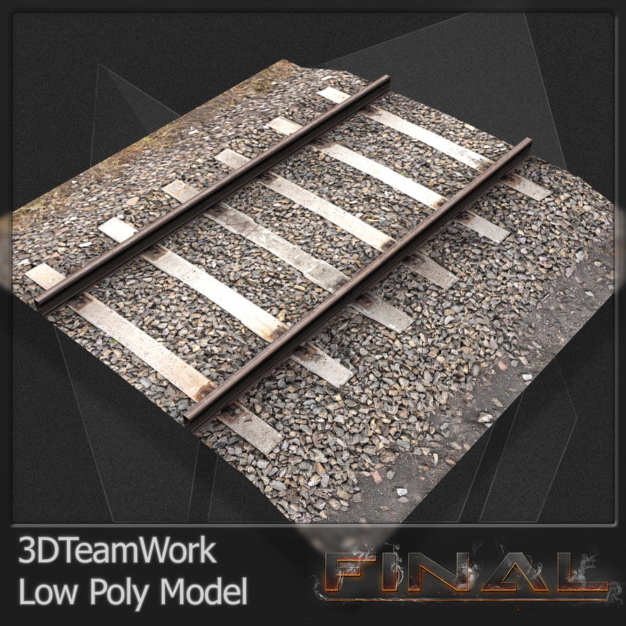 train rail v01 td low poly 3dteamwork architecture ballast concrete elements final floor game industrial lower model parts railroad railway scanline tracks transport 3D print model - Mito3D