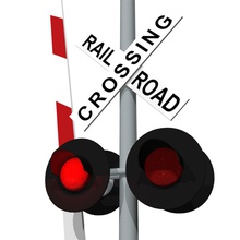 Tren demiryolu geçiş işareti c4d format çapraz biçimi yük kapısı ışık model phantomliving kırmızı yol güvenlik işaret sinyal sokak tren trainrailroad ulaşım araç 3d print model - Mito3D