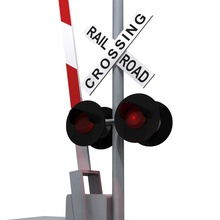 treno ferrovia cartello di attraversamento croce trasporto merci il cancello luce modello phantomliving la strada sicurezza segno del segnale street con trainrailroad mezzi veicolo 3d print model - Mito3D