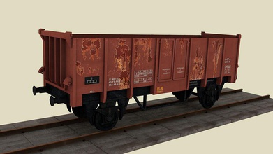 vagone di treno cargo distantoasis industriale macchina modello la ferrovia con il trasporto veicolo carro 3d print model - Mito3D
