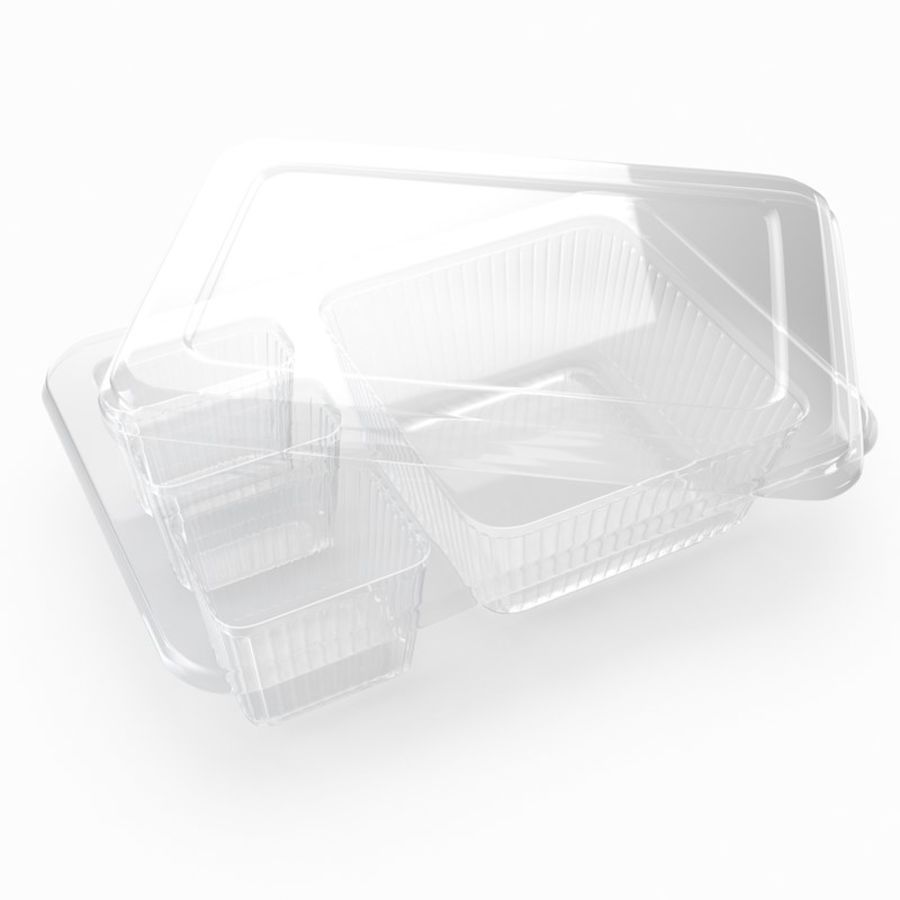 transparent plastic food container alexsan777 box breakfast design kitchen lunch model pack packaging rectangle takeaway 3D print model - Mito3D