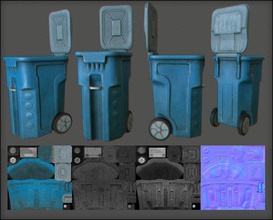 corbeille panier pouvez recycler bin de l'élément accessoires jeu des trucs 3d print model - Mito3D