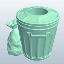 trash can v1 pencil holder containers printable lowpoly 3d print model - Mito3D