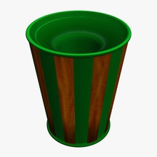 trashbin v03 trash bin1 containers printable lowpoly 3d print model - Mito3D