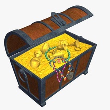 treasurechest v2 treasure chest containers printable lowpoly 3d print model - Mito3D